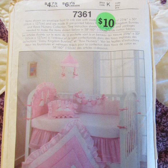Vtg 1980s Simplicity 7361 Sewing Craft UNCUT Pattern Babies' Room Accessories - Picture 4 of 12